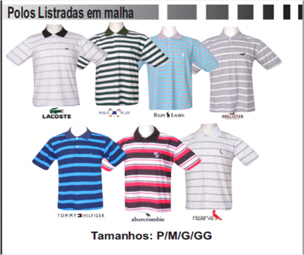 polo em malha listrada